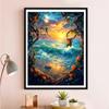 5d DIY Diamond Painting Cross Stitch Hua Teng Sea Scenery Diamond Embroidery Mosaic Full Round Drill Home Decor