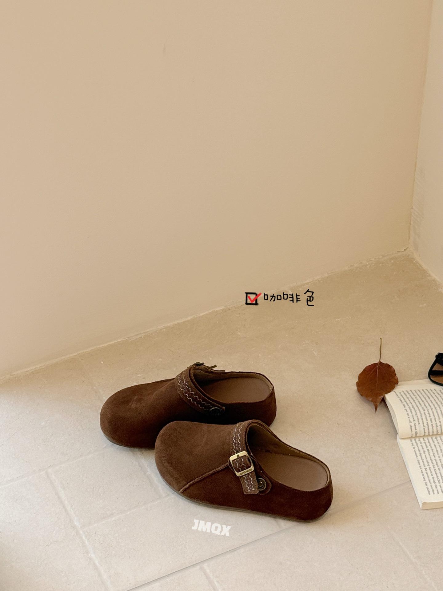 

Retro bag head half drag women wear autumn new comfortable lazy shoes platform versatile slippers 39 темно-коричневого кольору