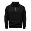 Men's Fleece Sweatshirt Long Sleeve Turtleneck Pullover Quarter Zipper Up Stand Collar Winter Fall Sweat Shirts for Men Texture Loose Pullover Tops