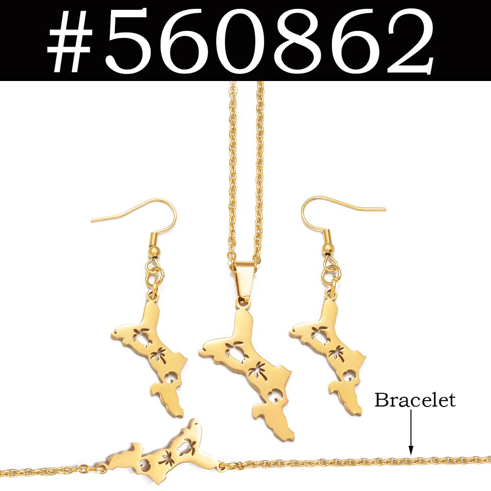 Seychelles With Coconut Tree Turtle Coco De Mer and Hibiscus Flowers Necklaces Earrings and 18CM Bracelets Jewelry #560862