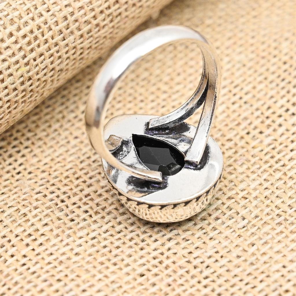 Amazing Black Spinel Gemstone Handmade 925 Sterling Silver Ring Jewelry