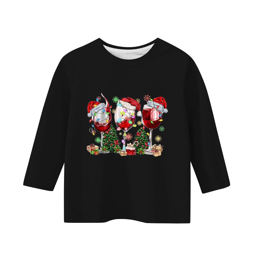 Barns 3/4-ärmad tryckt t-shirt med rund hals för vardagsbruk för självständighetsdagen