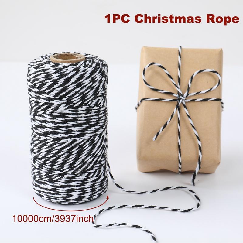 Christmas Cotton Cords Rop Twines Merry Christmas Decor For Home 2025 Navidad New Year Gifts Decor Packing Craft Wrapping Gift