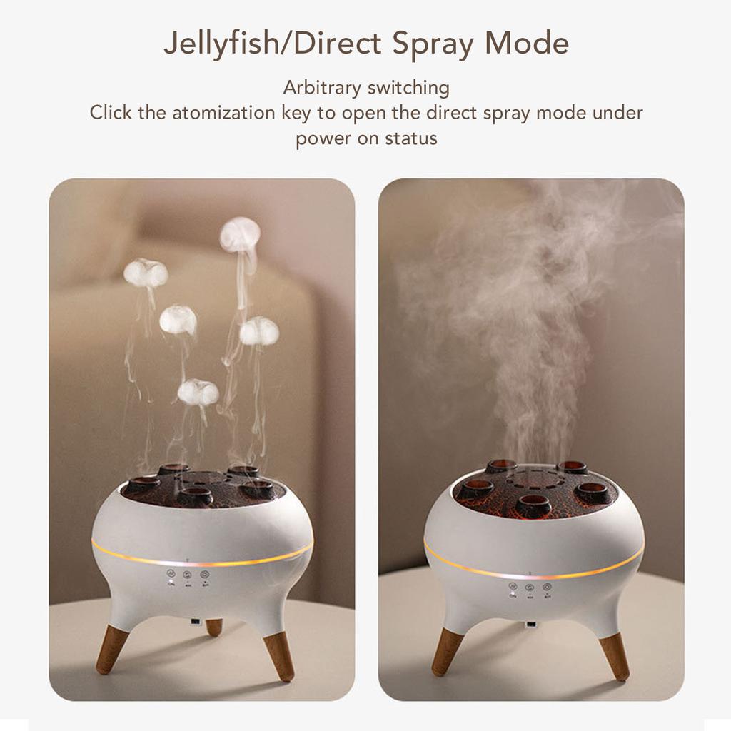 Jellyfish Essential Oil Diffuser 250ml Aromatherapy Diffuser Desktop Humidifier with Light and Remote Control for Bedroom