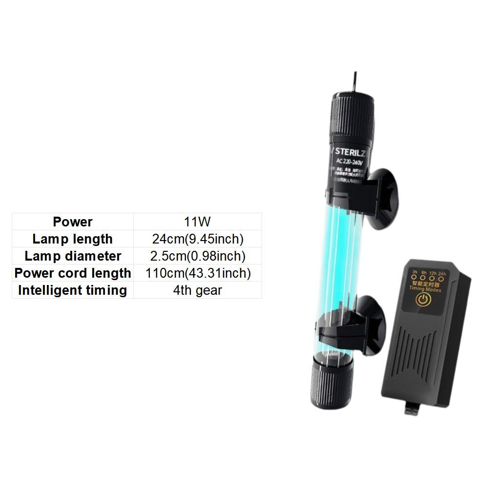 Four Speed Timing Fish Tank UV Sterilization Lamp Submersible Water Purification Lamp  Aquarium