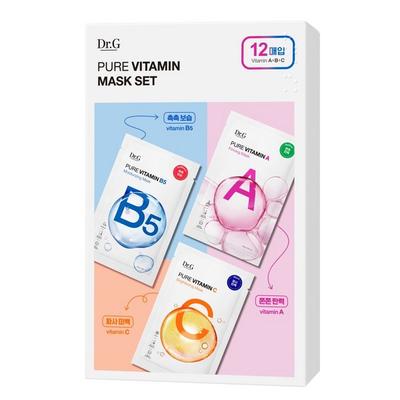 DR. G Pure Vitamin-Masken-Set Vitamin A 23g x 4p + Vitamin B5 23g x 4p + Vitamin C 23g x 4p Set, 1 Set