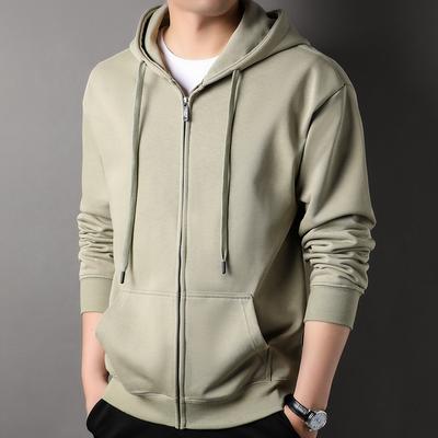Strickjacke mit Kapuze für Herren, lässig, Frühling und Herbst, neue trendige, vielseitige Baumwolljacke für junge und mittlere Menschen
