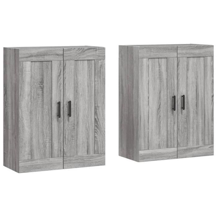 VidaXL Wall Cabinets 2 Pcs Sonoma Grey Engineered Wood 3198031