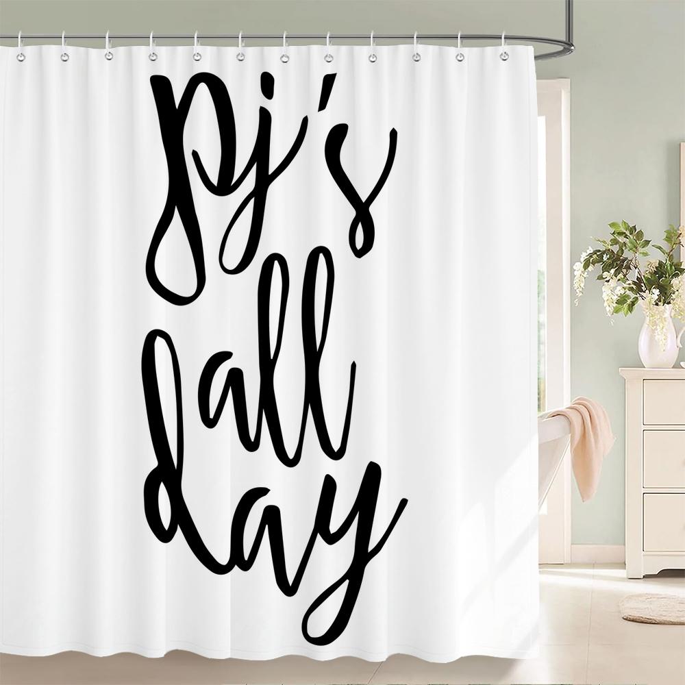 

Home shower curtain for bathroom waterproof fabric modern white minimalist style bathroom Curtain with hooks decorative curtain W90xH180cm