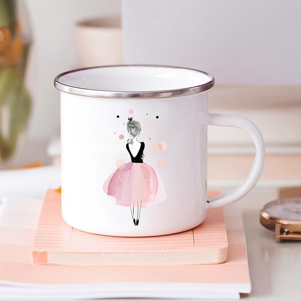 Born To Dance Ballet Girls Printed Enamel Mugs Kids Cup of Coffee Travel Mug Stainless Steel Mug Kawaii Friends Drinkware Cupshe