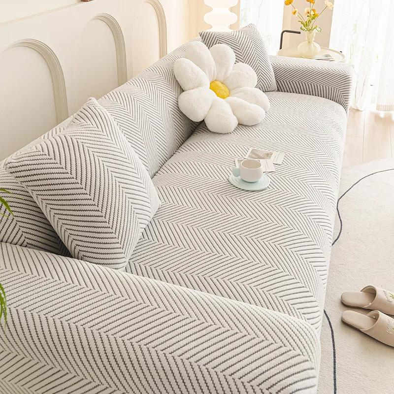 

Чехол для дивана из плотного жаккарда, регулируемые эластичные чехлы для диванов, чехлы для сидений диванов для гостиной, нескользящие чехлы для диванов 4-seater 305-360