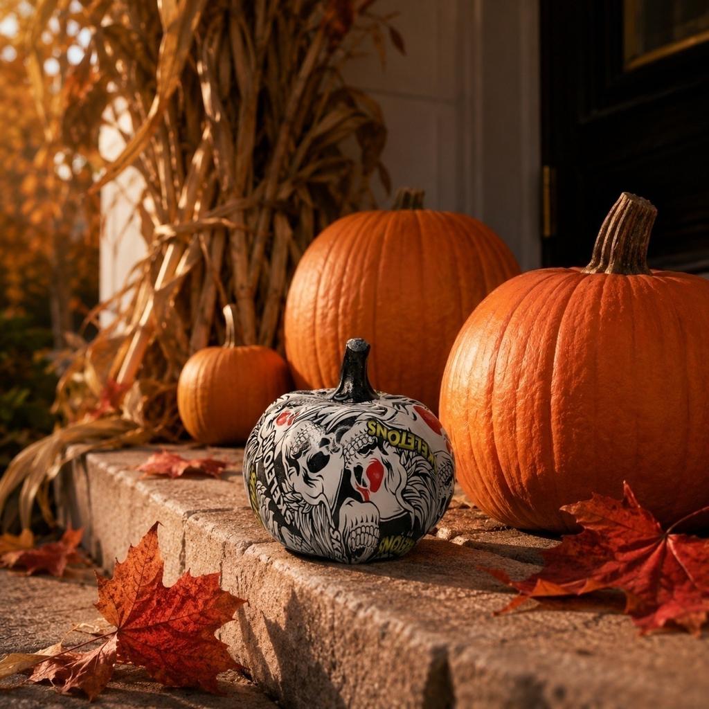 Glass Pumpkin Figurine Decorative Tabletop Ornament for Halloween and Day of the Dead Festival Holiday Party Home Decor Display