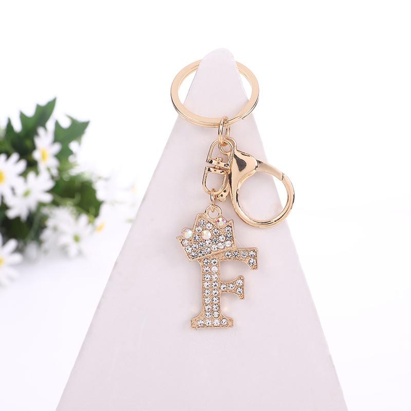 Letter Crown Keychains Pendants Initials Name Meaningful Key Chains Rings Accessories Gift