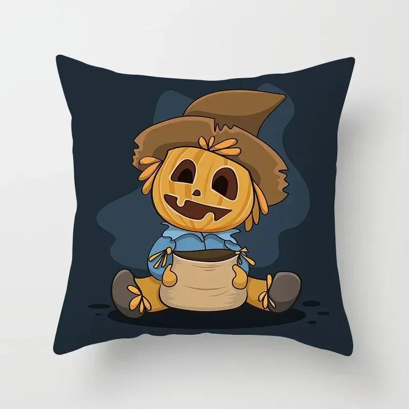 Halloween Horror Scarecrow Pattern Office Living Room Sofa Car Decorative Pillowcase