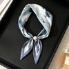 New lazy silk scarf versatile big bead magnetic buckle temperament fashionable foreign style spring and autumn summer women's necklace small silk scar