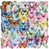 Variety 50PCS Cartoon Butterfly Sticker Pack Waterproof Transparent PET Decorative Guitar Notebook Stationery Stickers