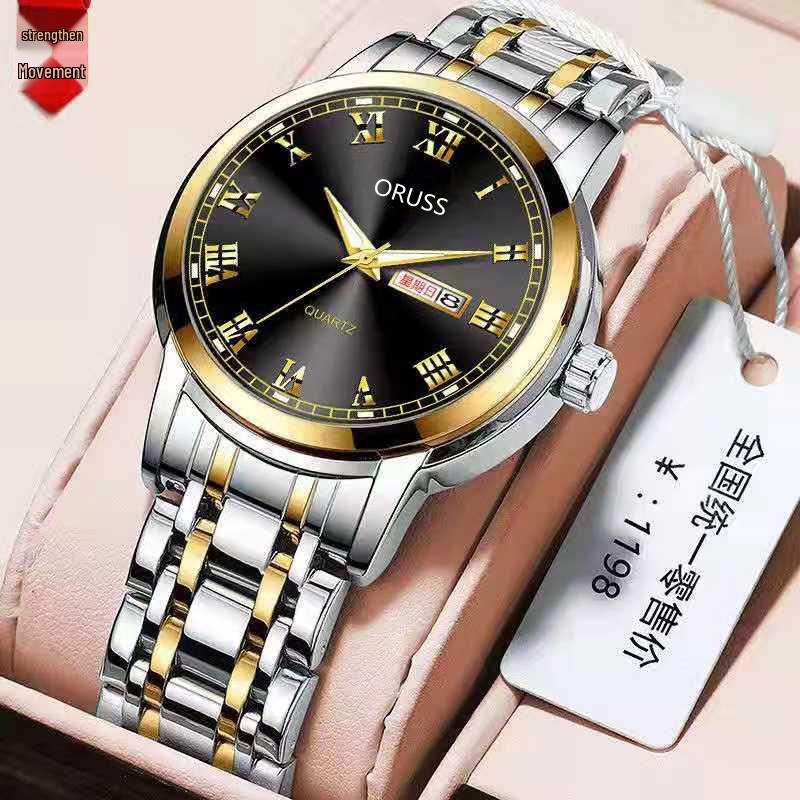 Oris 2024 Men's Quartz Watch: Swiss Brand, Fashionable, Luminous, Dual Calendar, Waterproof.