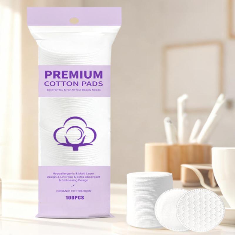 Dischetti Cotone Monouso per Trucco 100/120 Pezzi Morbidi Rotondi A Tre Strati Salviette Detergenti Viso Struccante Bellezza Cosmetica Pulizia