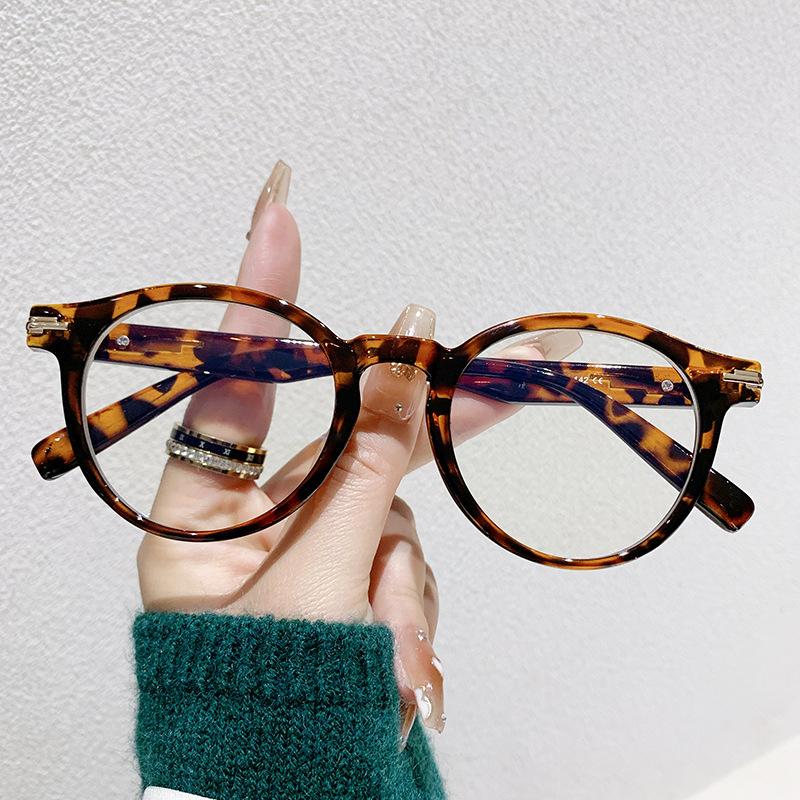 

Ретро-круглая маленькая оправа для очков для близорукости, оправа для литературных очков, женская оправа для очков с защитой от синего света, мужская леопардовый