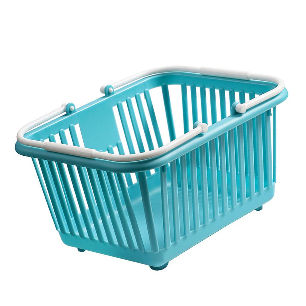 Storage Basket Multifunctional Compact Plastic   Basket with Handle for Desk