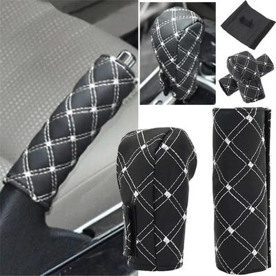 Automotive Universal Synthetic Leather Handbrake Shift Sleeve Knob Cover Anti Slip and Dustproof Brake Cover Protective Sleeve