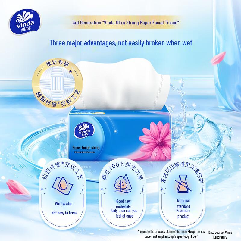 Vinda Ultra-Tough 3-Ply Facial Tissues