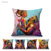 Black King And Queen Of Africa Sexy Oil Painting Young Couple Home Decorative Sofa Throw Pillow Case African Art Cushion Cover