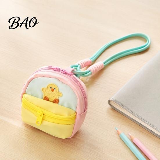Macaron Color Headphone Case Small Coin Purse, Style Mini Backpack Pendant with Lanyard, Lightweight Durable Fabric Purse Pouch Double Zippered