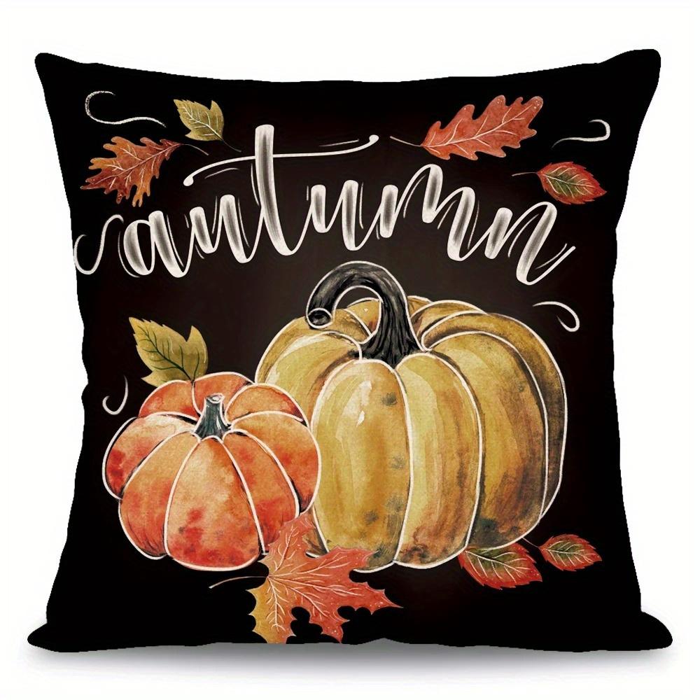 

Home Decor Fall-Themed Throw Pillow With Inspiring Words Pattern Cushion Cover Suitable For Sofa Bedroom Car Pillow Cover 40x40cm