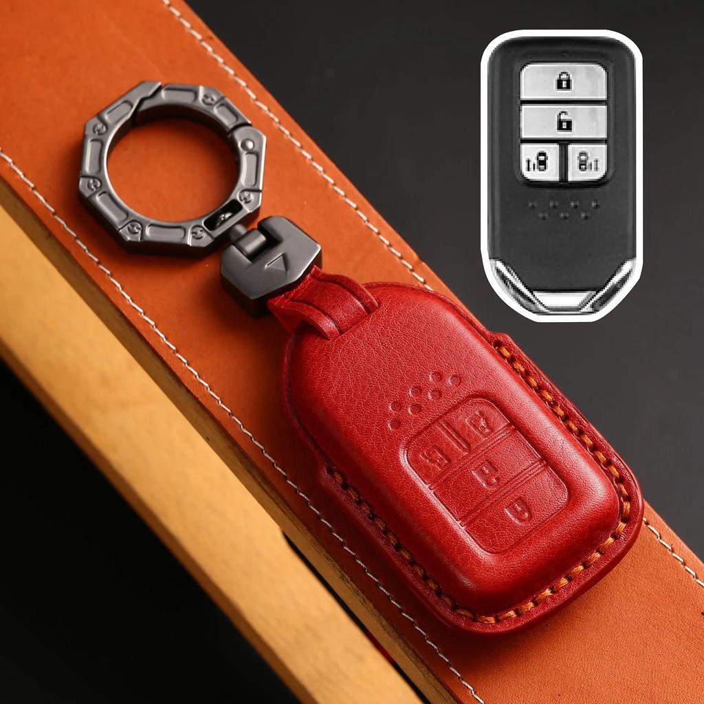 Leather Car Key Case Cover Shell For Honda Civic Accord Vezel Fit Crv Hrv Crz Hrv Polit Jazz Jade Stepwgn Elysion Pilot Odyssey