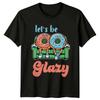 Lets Be Glazy Lustiges T Shirt Donut Couch Kartoffel Faul Wortspiel Grafik Vintage Slightly Top For Everyday Wear