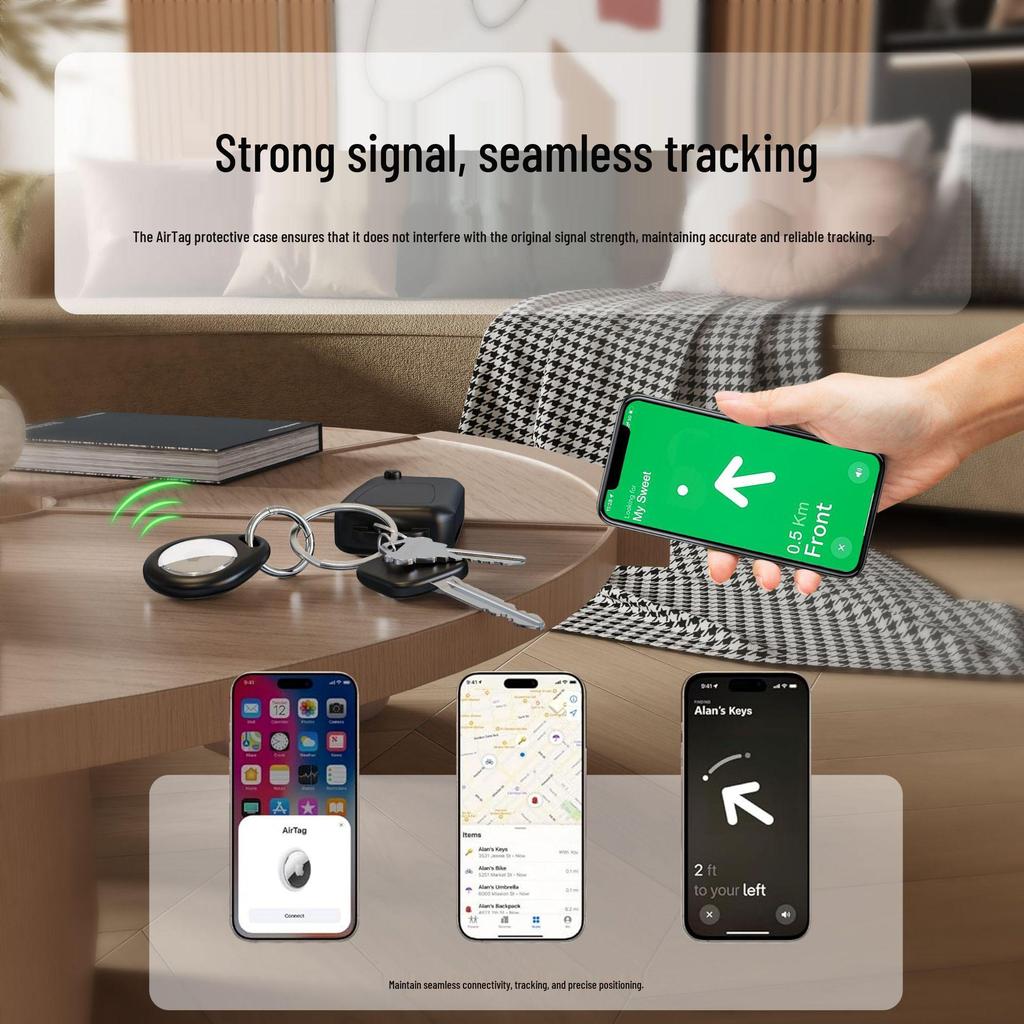 Apple AirTag Koruyucu TPU Su Geçirmez Anahtarlık Kılıfı