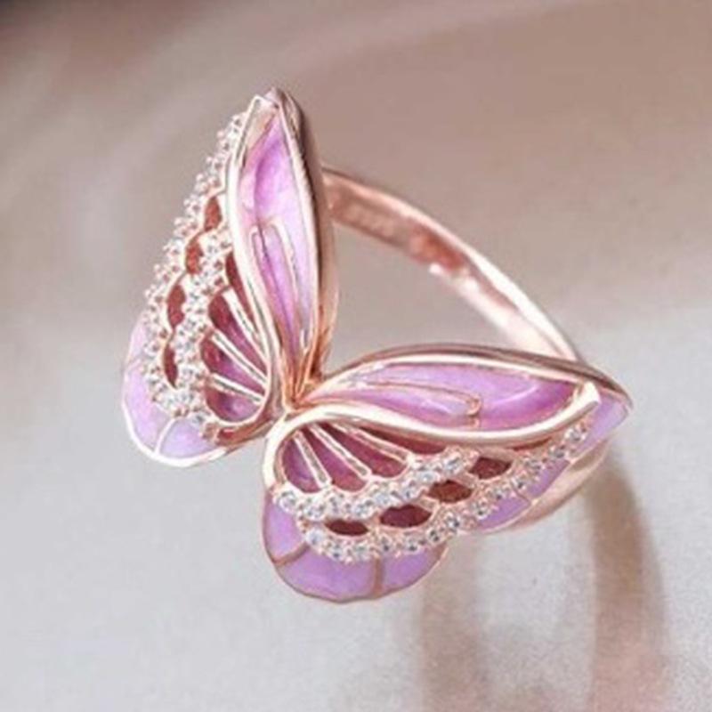 Viya Creative Butterfly Dragonfly Series Combination Ring Women'S Jewelry Simple Popular Hand Jewelry