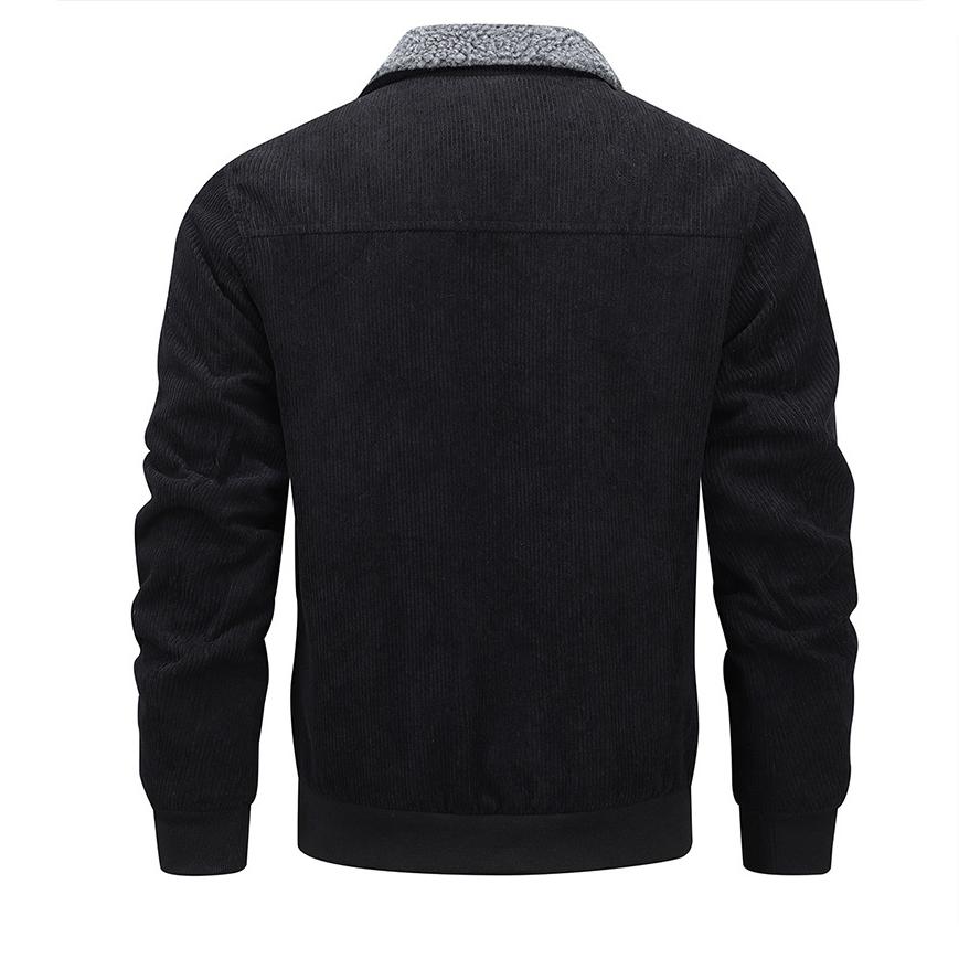 Jacket Men's Winter Style Men's Lapel Jacket Plus Velvet Thickened Casual Plus Size Warm Tooling Top