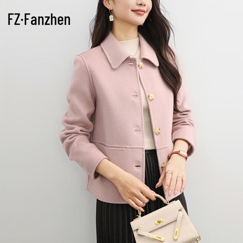 Fanzhen Women's 100% Wool Short Overcoat