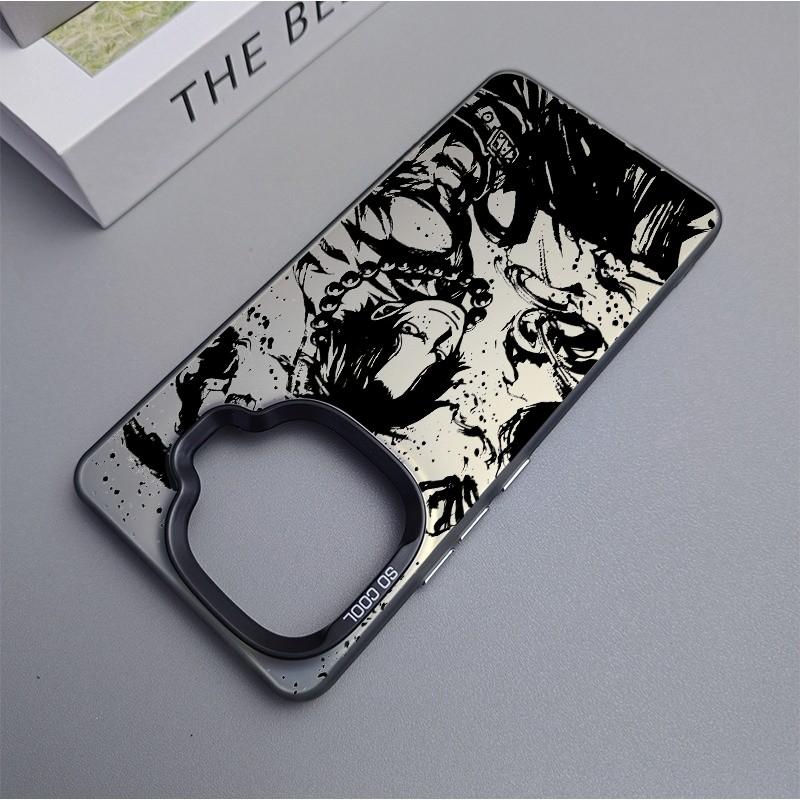 Modetrend Anime One Piece Tuschemalerei Zoro ACE Bunt Mattiert Laser Vollabdeckung PC Stoßfeste Handyhülle für IQOO Z9 Turbo Z9X