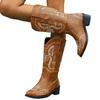 Large size thick-heeled boots for women's autumn and winter new western cowboy romantic high boots for women