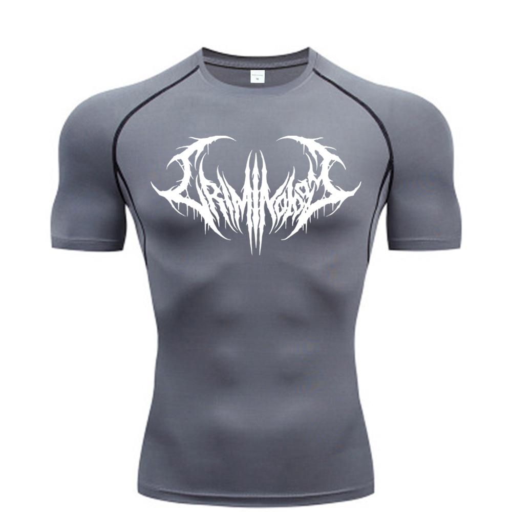 Men s Quick Dry Compression Gym T-Shirt Running Breathable Fitness Sportswear Fitness Summer Sweatshirt Elastic Top Tight Fit S