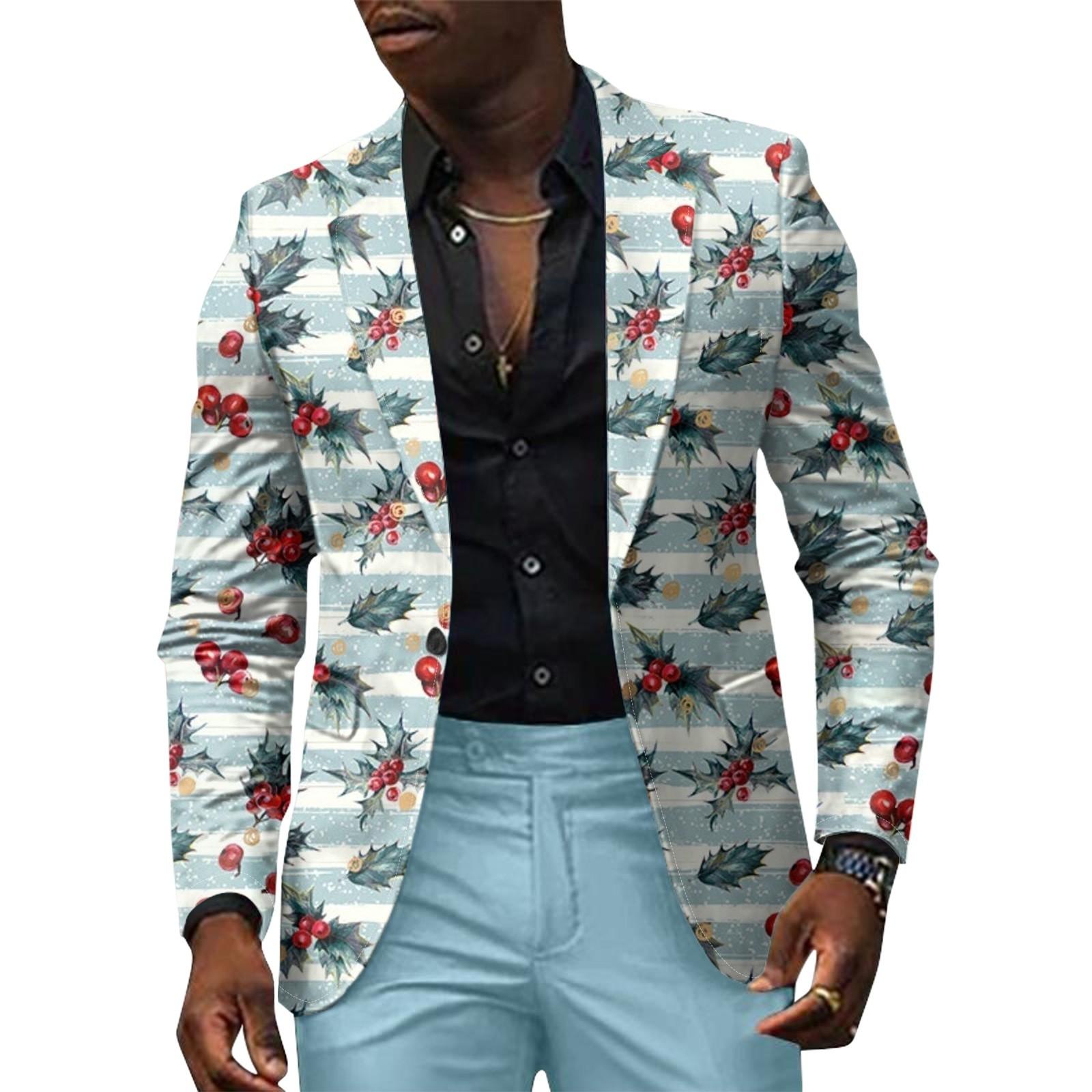 

Унисекс Зимние рождественские принты Пиджаки Унисекс Повседневная мода Куртки на пуговицах XL розовый