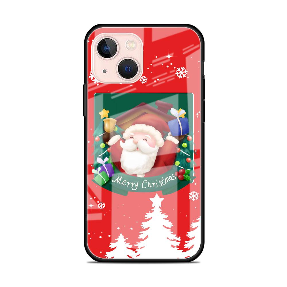 Christmas Cartoon Snowman Glass Case For Apple iPhone 14 13 11 12 Pro 7 XR X XS Max 8 6 6s Plus SE 2022 Tempered Phone Tampa