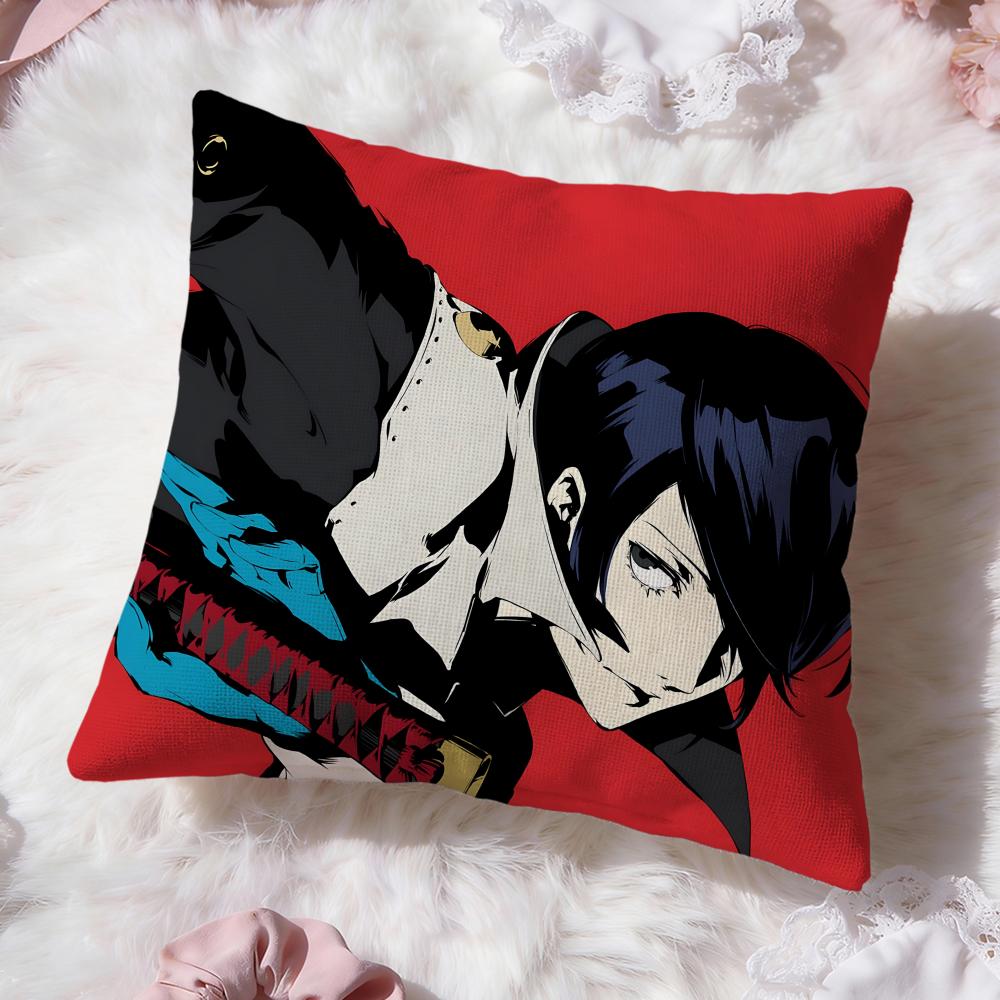 Game p-Persona 5 Cushion Cover Premium Comfort Reversible Pillow Cove -Two In One Design for Any Room & Car Interior