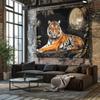 Moonlit Jungle Tiger Tapestry Modern Home Decor Fabric Wall Hanging for Living Room Bedroom Background Decoration