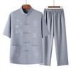 Summer Chinese Style Shirt Summer Men's T-shirt Suit Middle-aged and Elderly Short-sleeved Shirt Two-piece Set