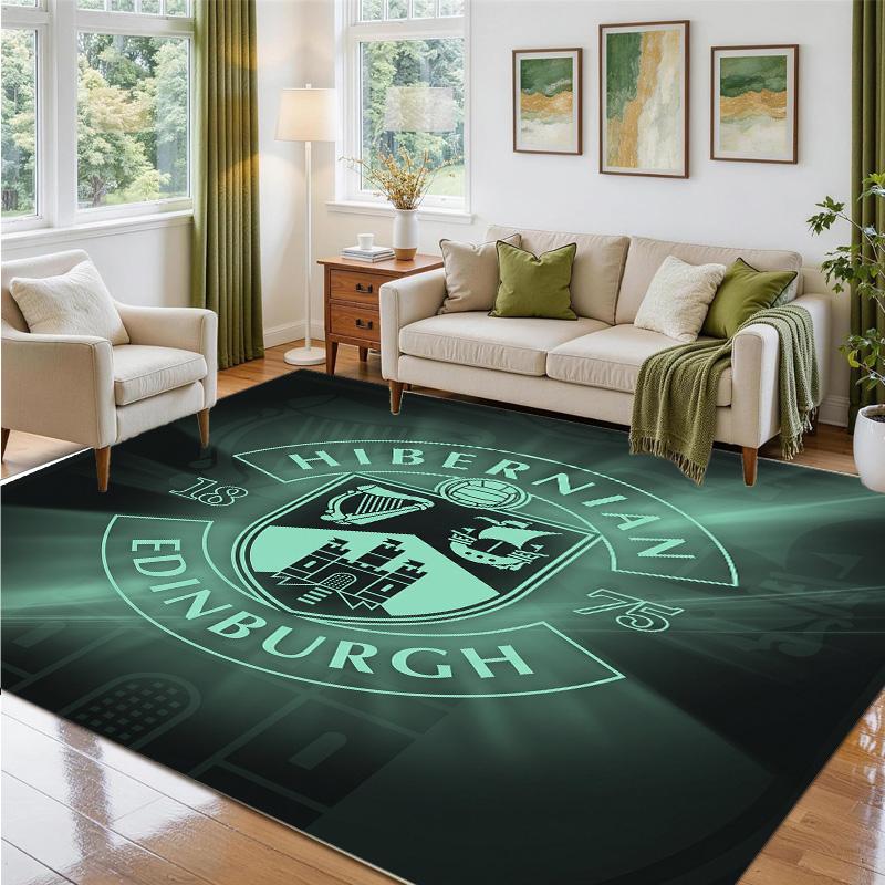 Hibernian FC Design Crystal Velvet Rug Soft Decorative Mat for Bedroom Entrance