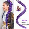 28inch Synthetic Hair Long Braided Purple Hair Ponytail Extensions Rumi Hairstyle Claw Clip Hair Wig for Kids for Chritmas Party