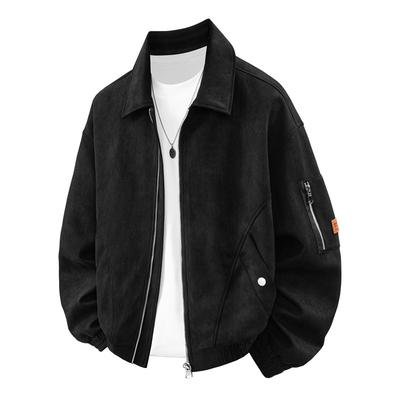 New Large-size Jacket for Men In Spring and Autumn, Men's Deerskin Velvet Light Luxury Business Plus Fatter