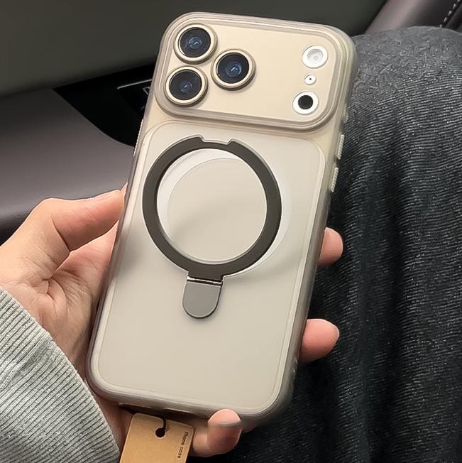 Matte Magnetic For Magsafe Wireless Charge Case For iPhone 17 16 15 14 13 12 11 Pro Max Plus Bracket Stand Holder Clear Cover