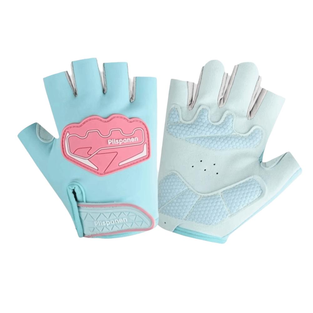 Breathable Children Half Finger Gloves Anti-Slip Half Finger Gloves Cycling Gloves Men s Riding S зелёный