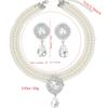 European-American French Style Beaded Choker Necklace with Imitation Pearl and Rhinestone Square Fashion Collar Jewelry Set