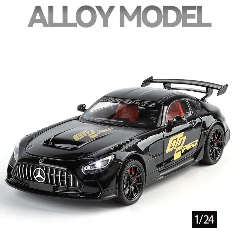 Simulation 1:24 Benz AMG-GT Super Car Model with Sound and Light Collection Diecast Miniature Voiture Home Decor Boy Car Toy